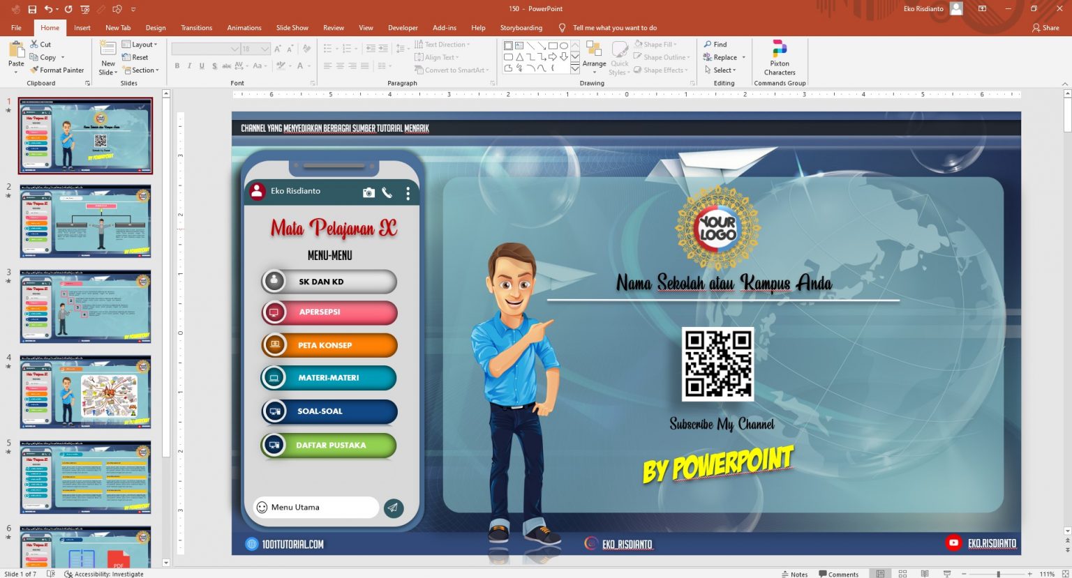 Preview Template 150 Presentasi Powerpoint Yang Menarik Tema Mapel