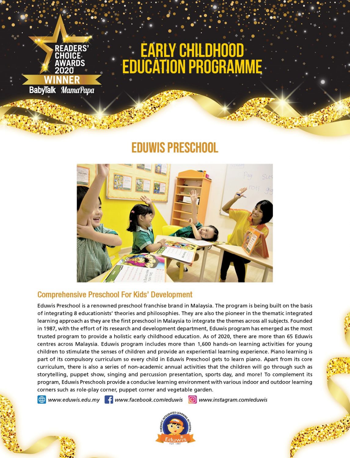 Eduwis Preschool Malaysia’s Leading Early Childhood Education