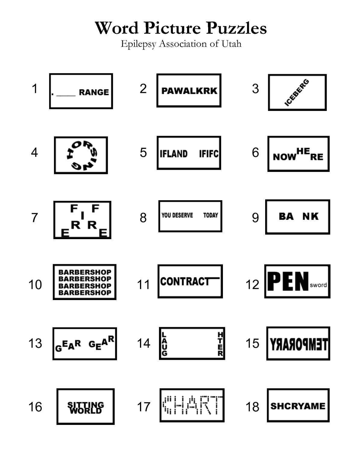 Puzzle Words Worksheet to Print | 101 Activity