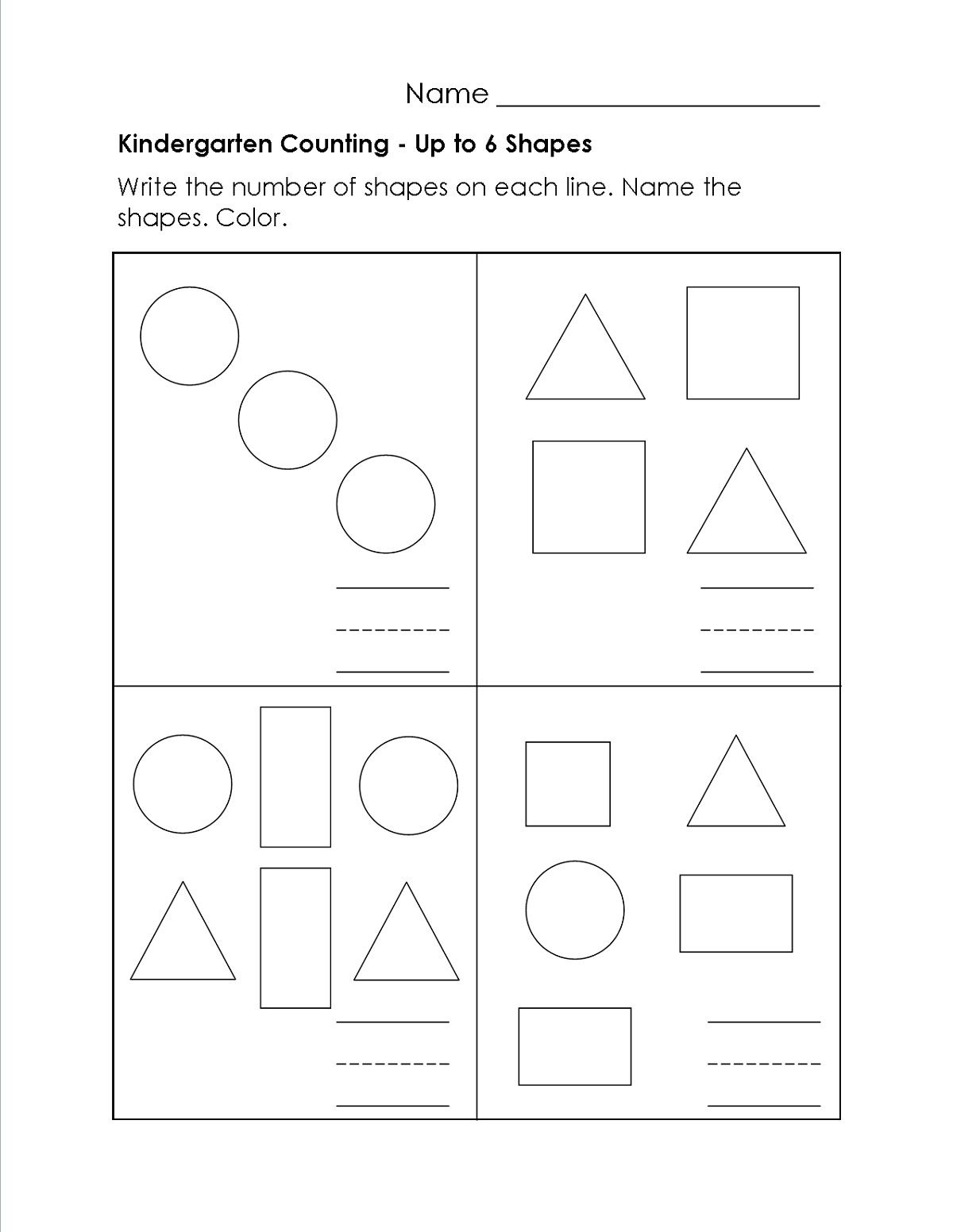 Shapes and Numbers Charts and Worksheets 101 Activity