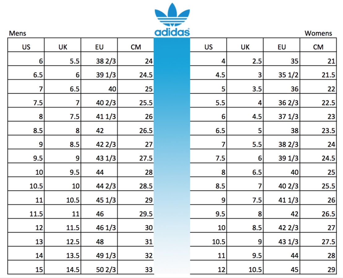 Printable Shoe Size Charts | 101 Activity