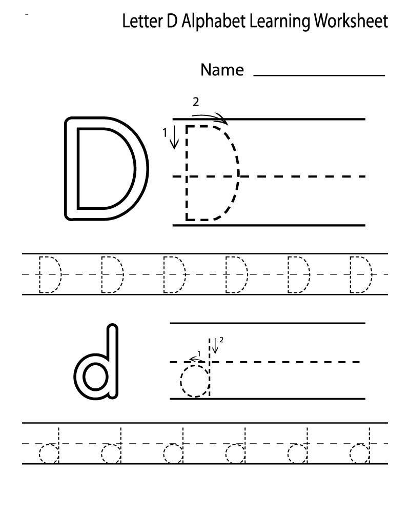 Printable Trace Letter D Worksheets | 101 Activity