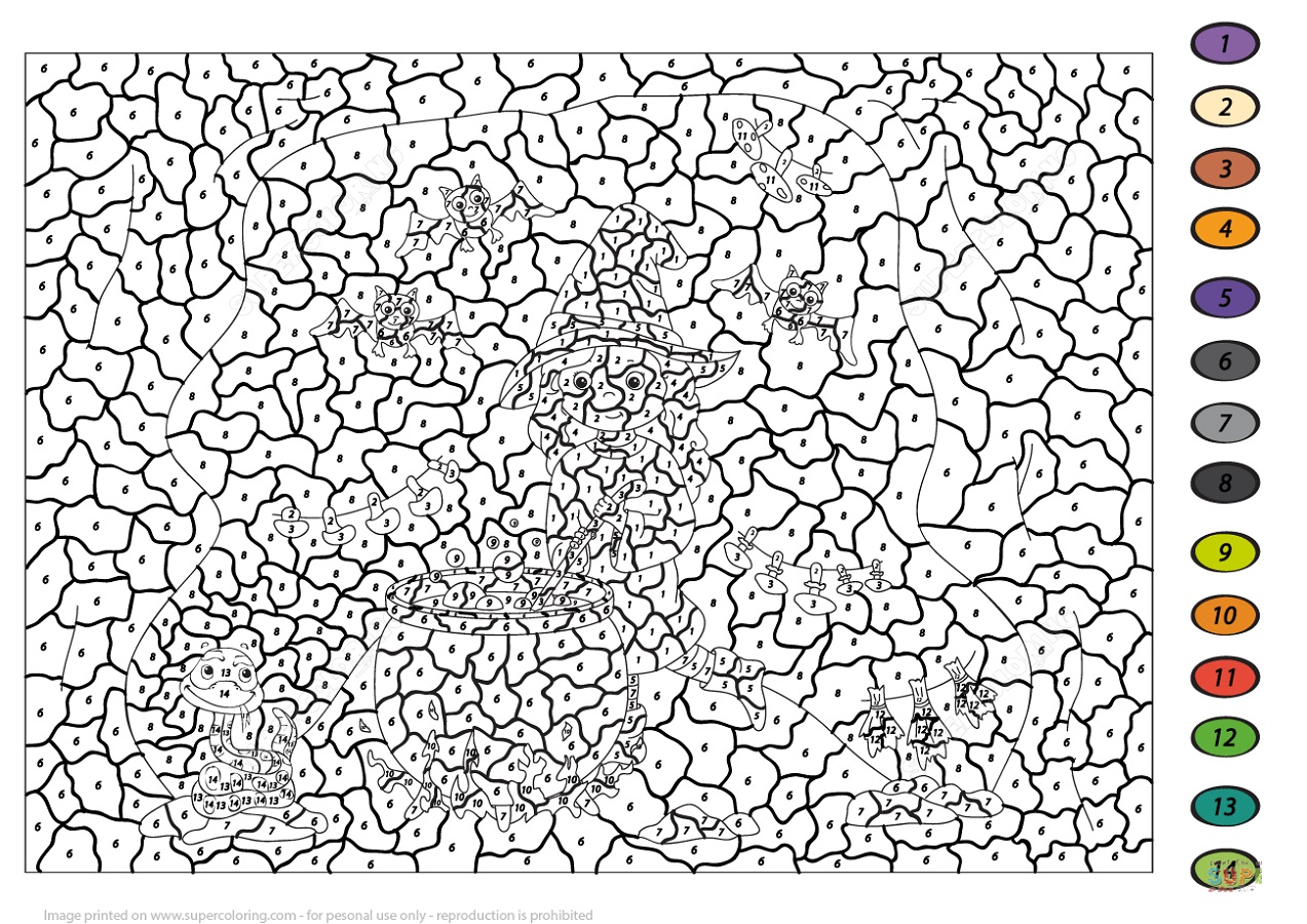Free Printable Color by Number Coloring Pages