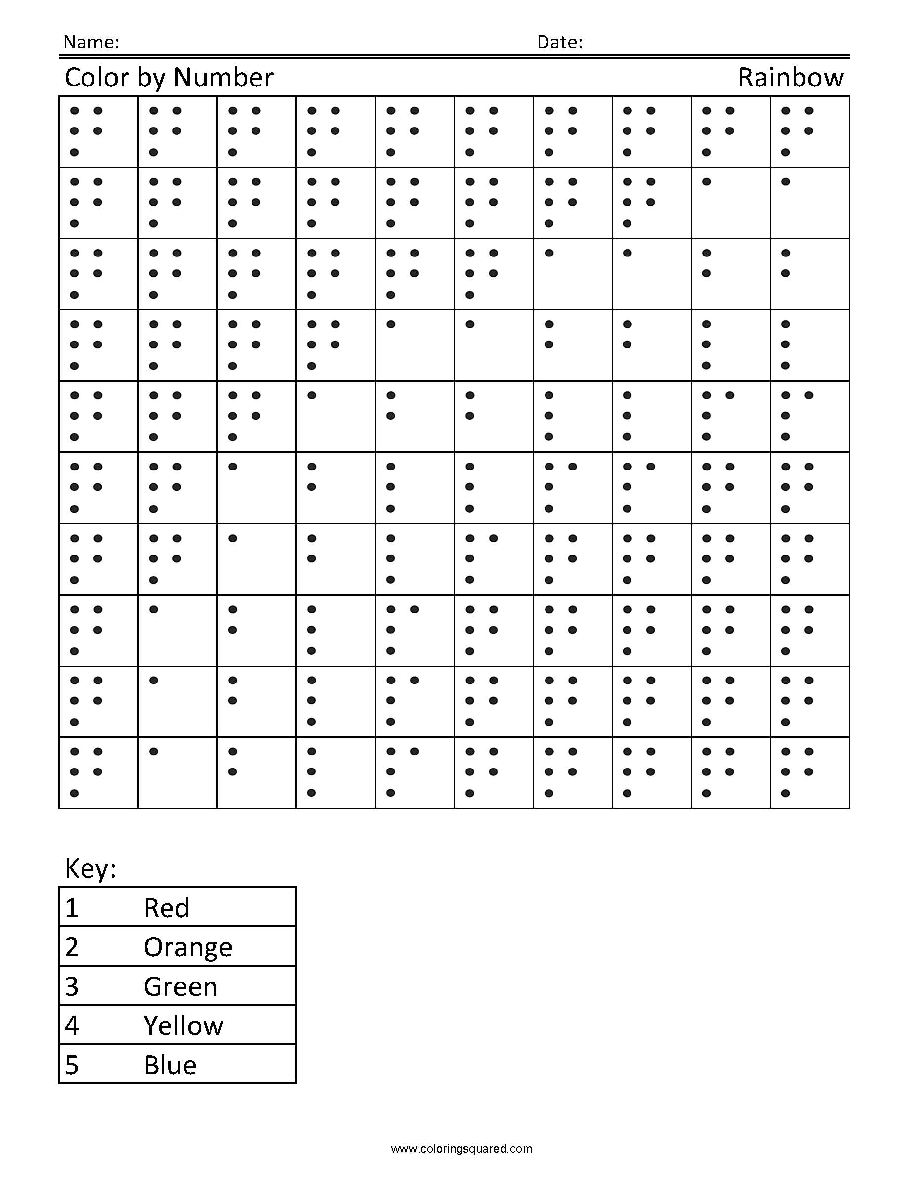 Rainbow Color by Number for Kids 101 Coloring