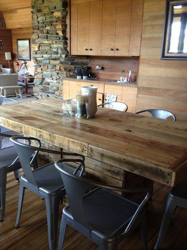 DIY Pallet Wood Dining Table 101 Pallets