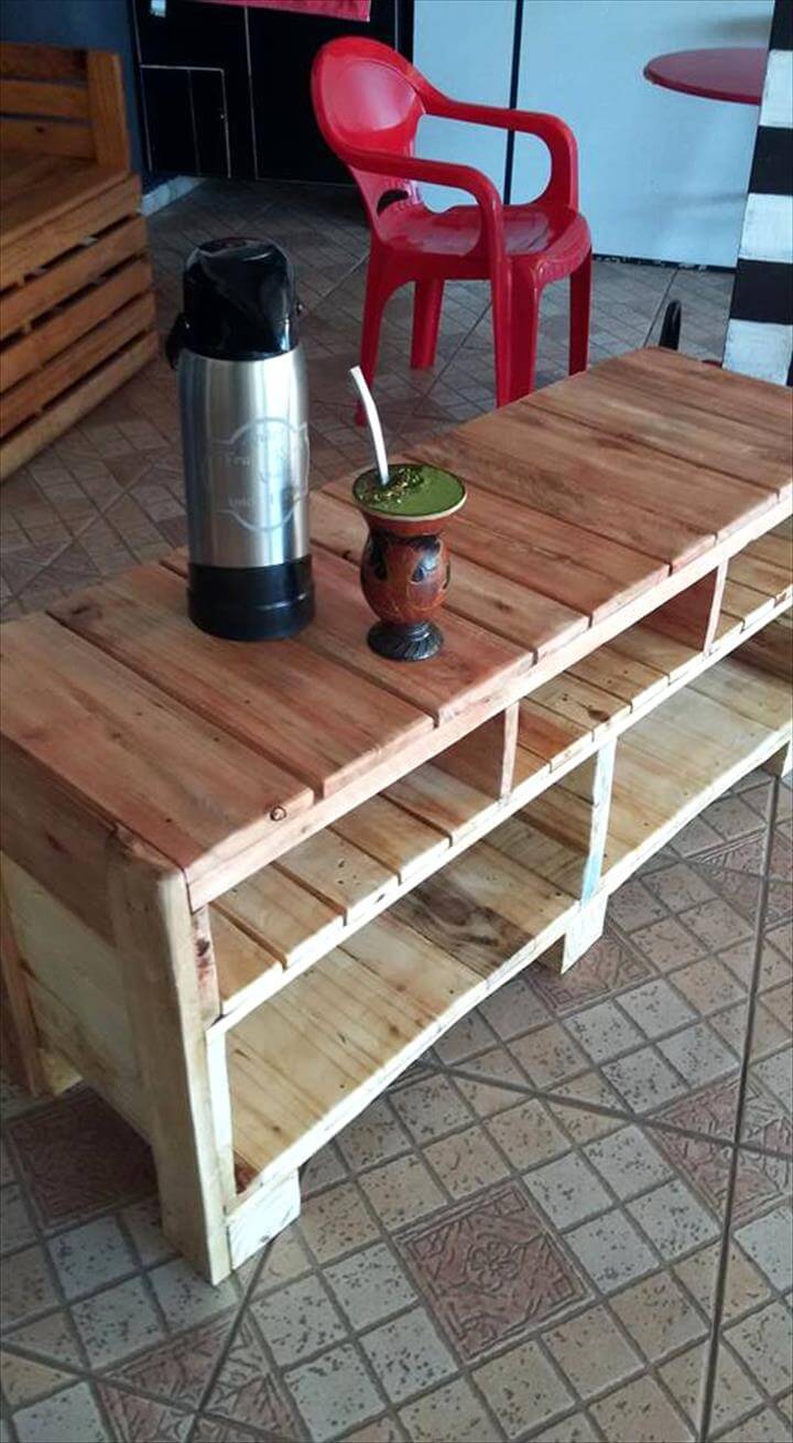 DIY Solid Pallet Media Console or TV Stand 101 Pallets