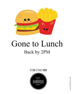 FREE Editable and Printable Out to Lunch Sign | Instant Download