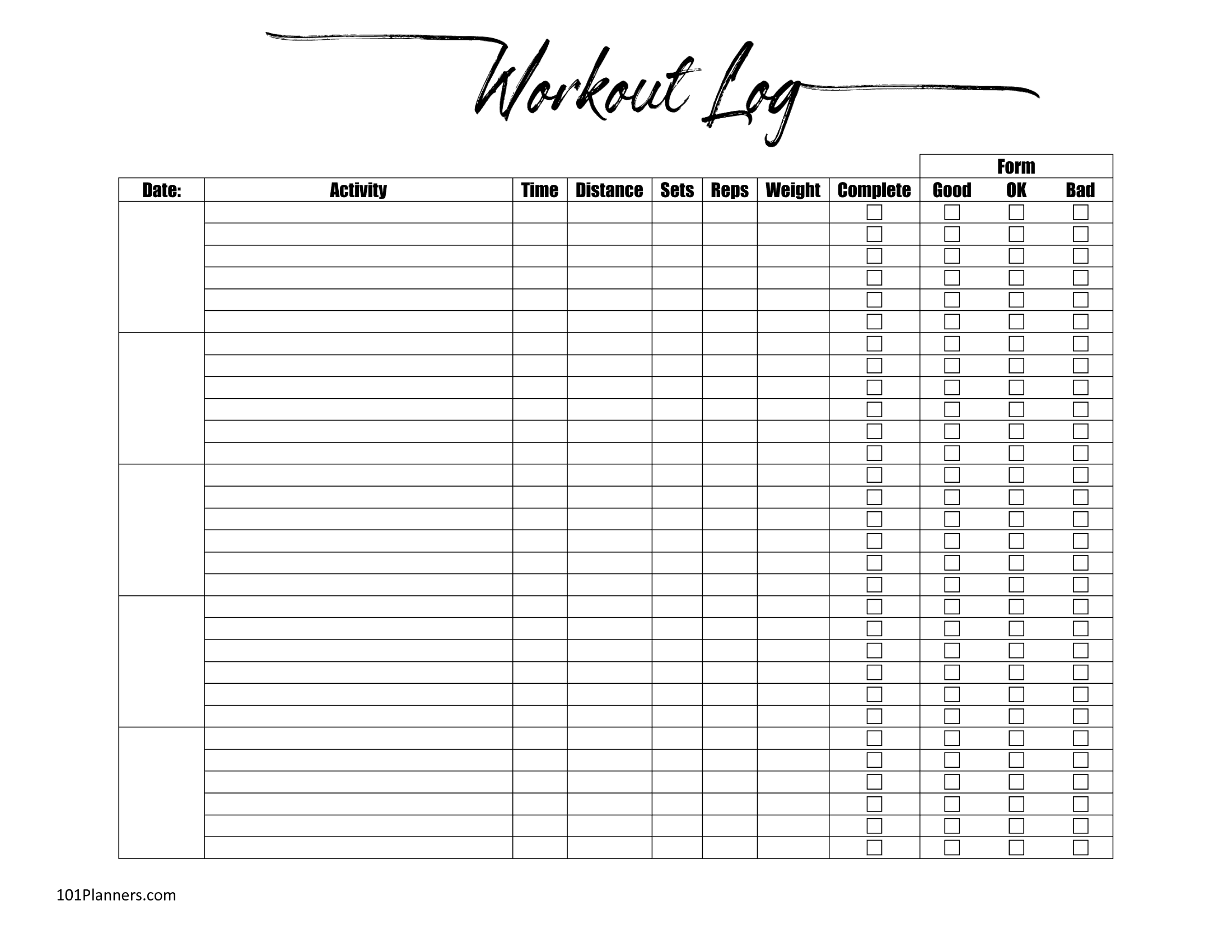 Free Fitness Planner Printable Book Customize Online & Print