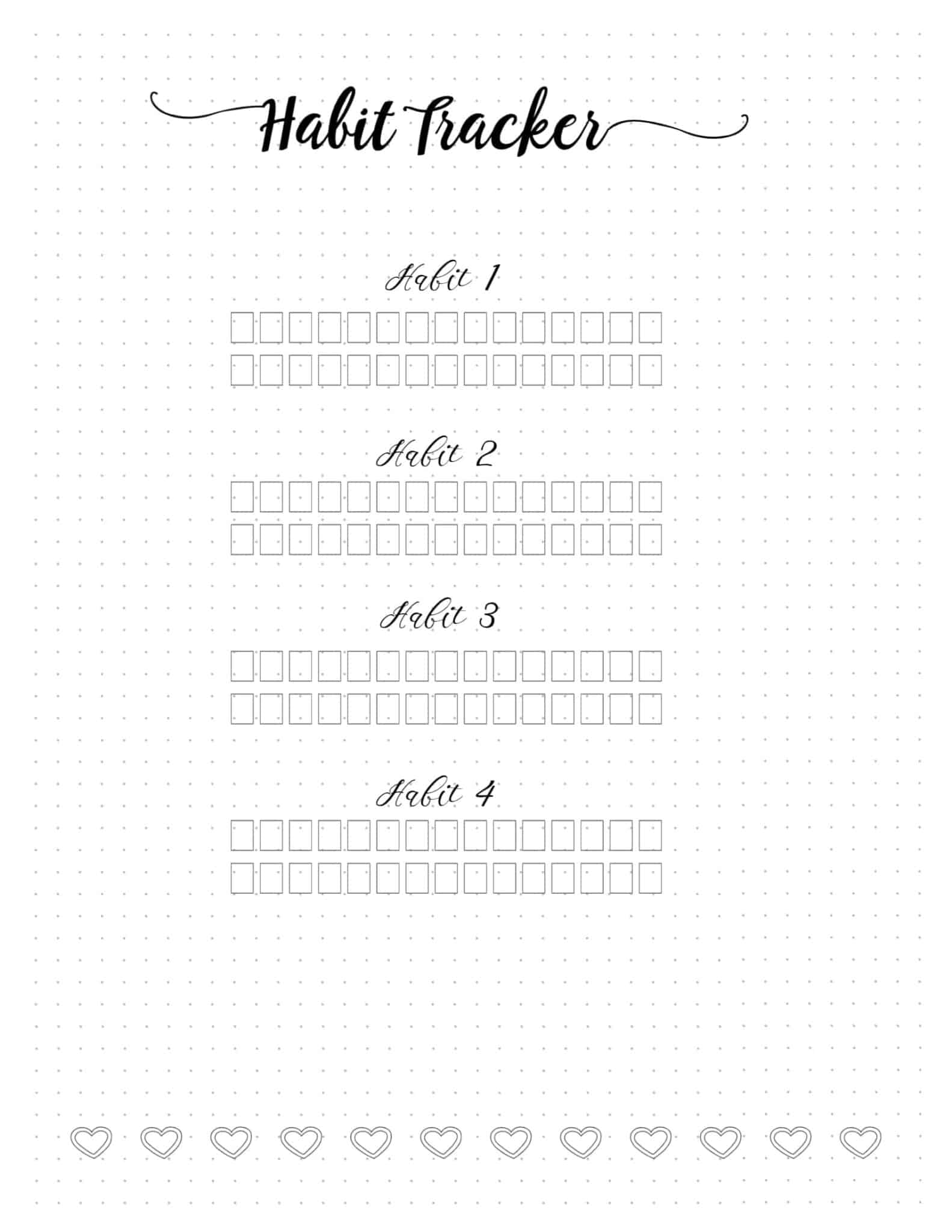 Habit Tracker Bullet Journal | Free Customizable Printables