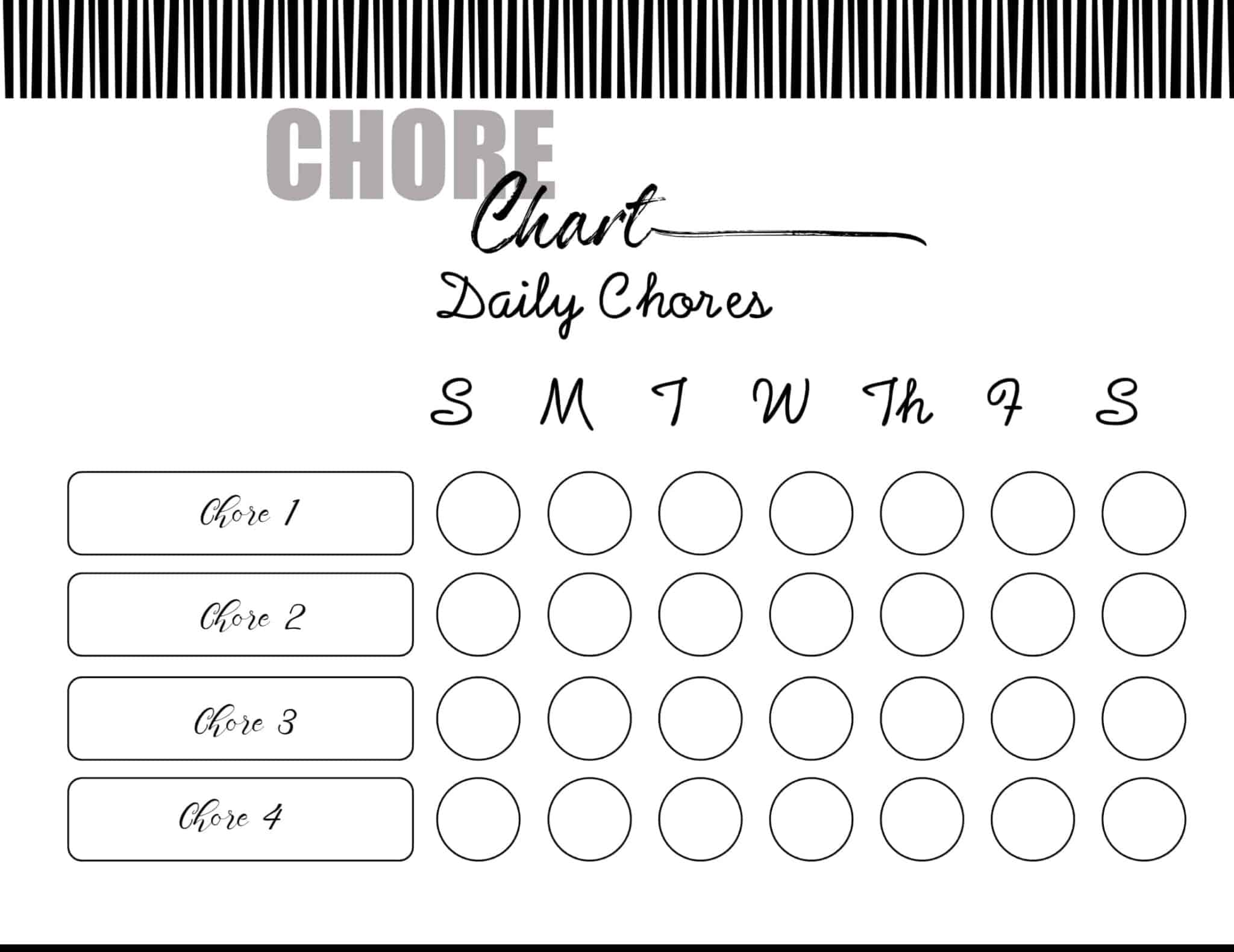 FREE chore chart template 101 Different Designs