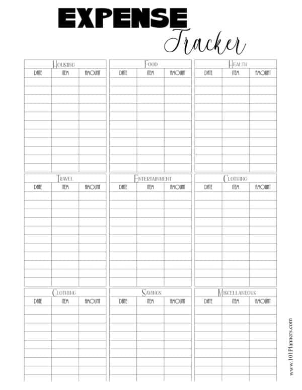 FREE Expense Tracker Printable | Customize Online