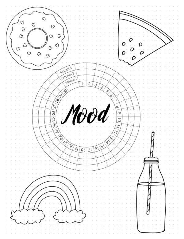 FREE Printable Mood Tracker Bullet Journal &amp; Classic Style | 20 Templates