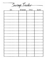 FREE Savings Tracker Printable Customize Online
