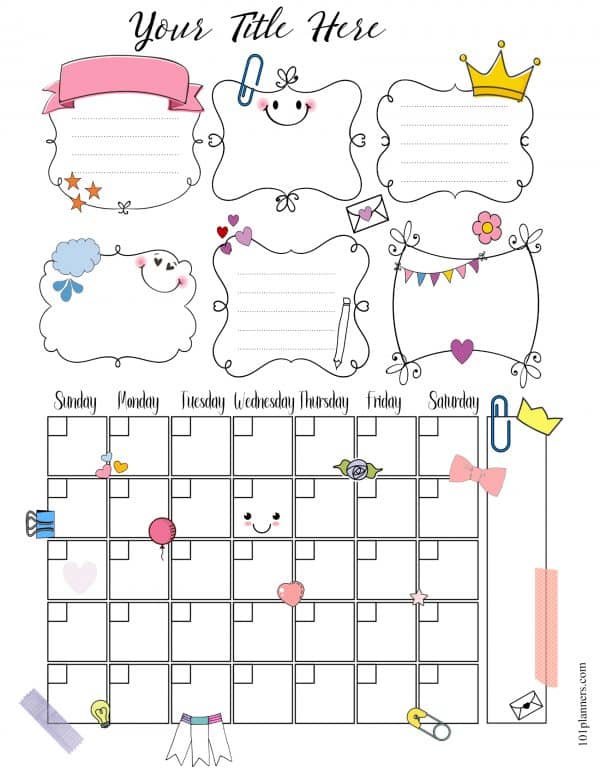 FREE Monthly Planner | Edit online and print at home