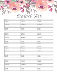 FREE Editable Contact List Template | Editable PDF, Word, Image