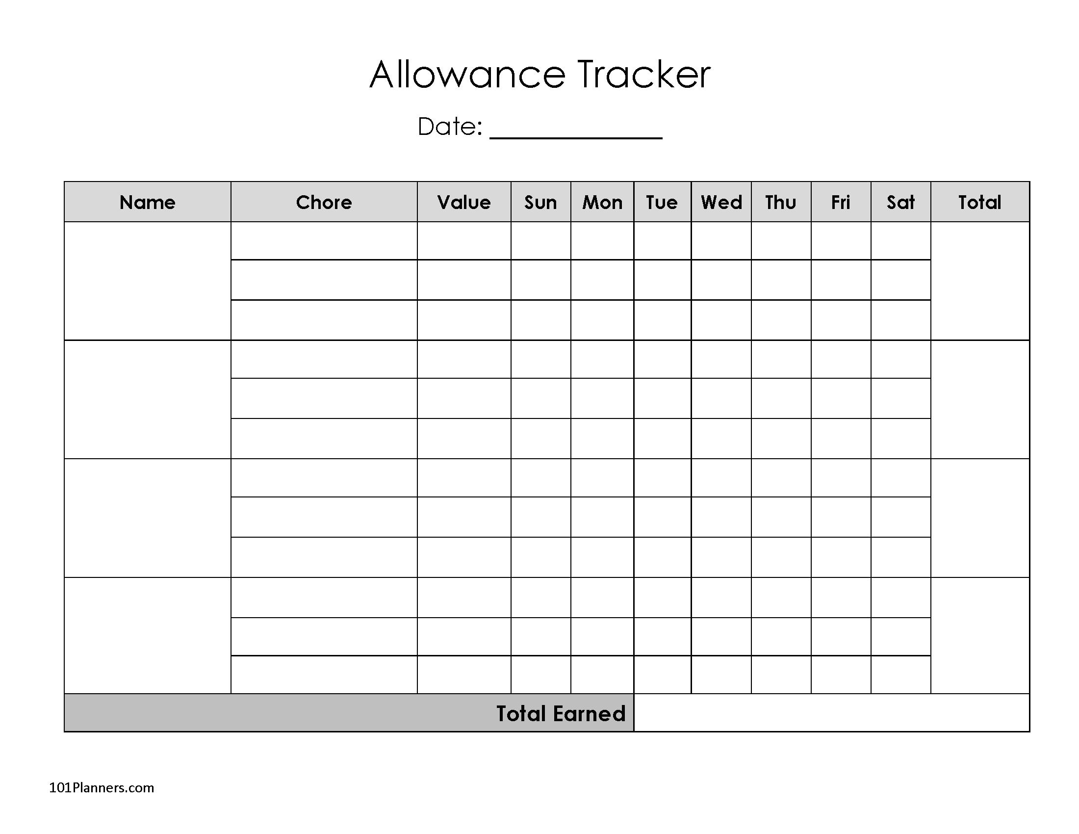 FREE Printable Family Chore Chart | Many Templates are Available