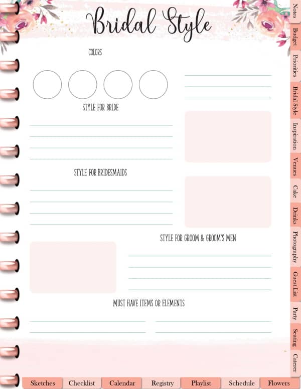 FREE Digital or Printable Wedding Planner | Wedding Spreadsheet