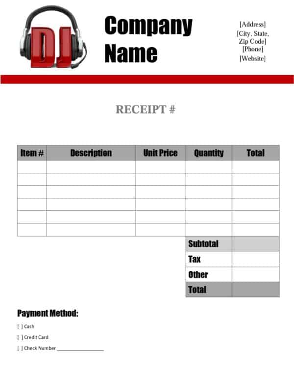 FREE Receipt Template Printables | Word, Excel or Editable PDF