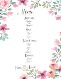FREE Wedding Menu Template | Edit Online or with Word | 101 Borders