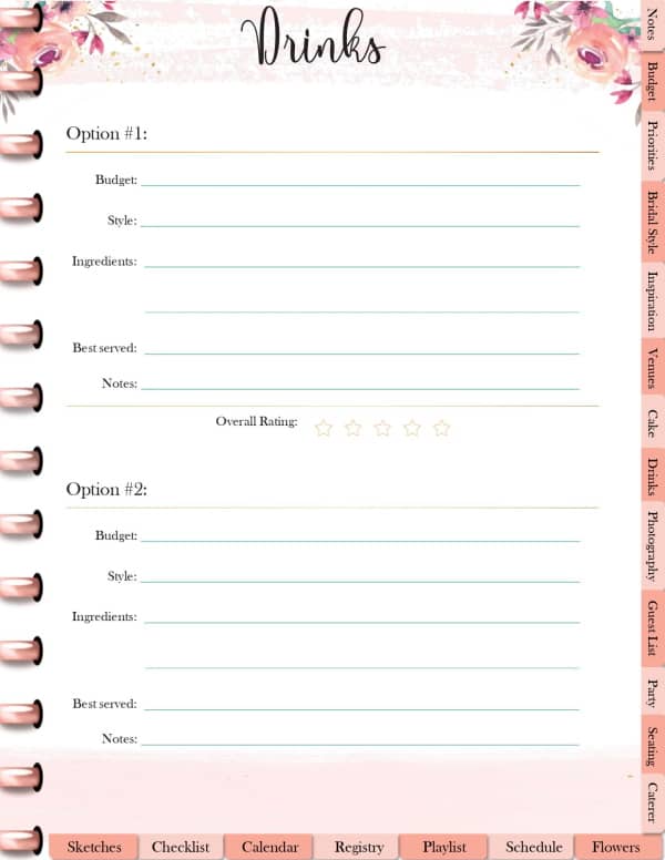 FREE Digital or Printable Wedding Planner | Wedding Spreadsheet