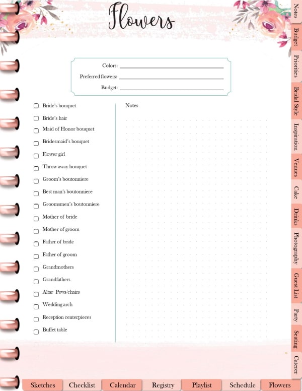 FREE Digital or Printable Wedding Planner | Wedding Spreadsheet