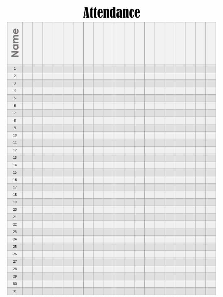 FREE Attendance Sheet Template | Word, PDF, Excel &amp; Image