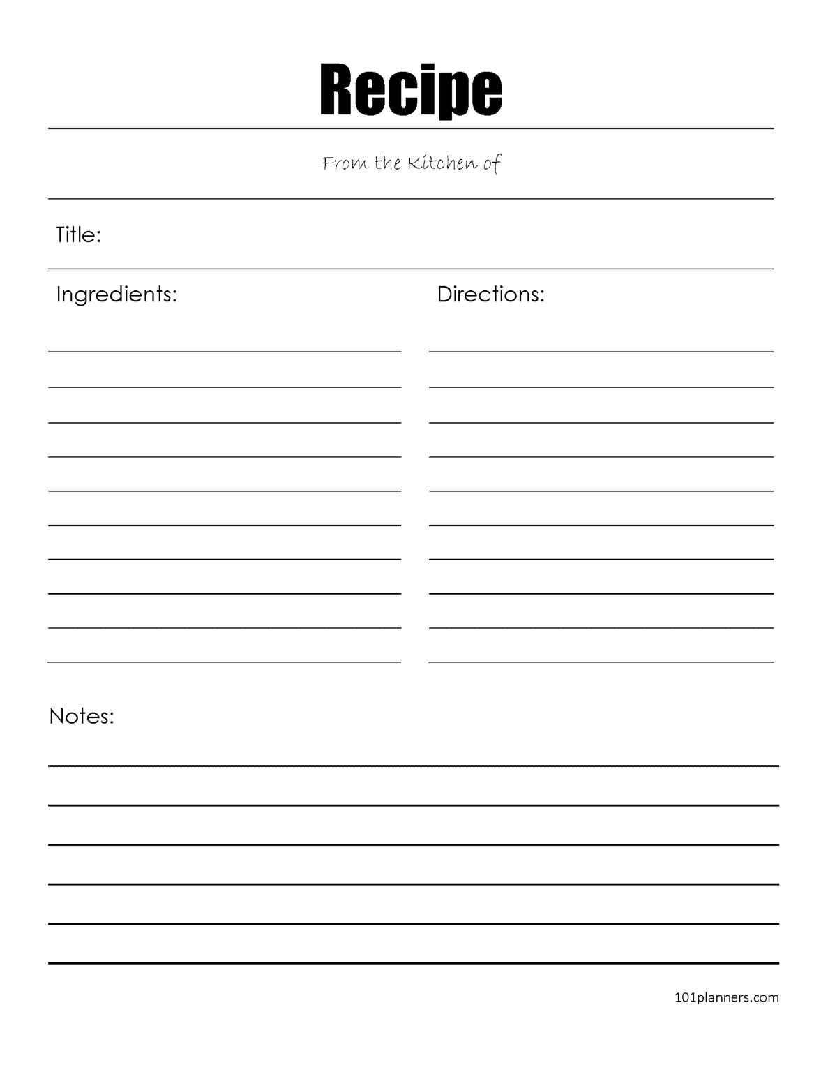 Free Recipe Template (Editable) | Edit Online / Word / PDF