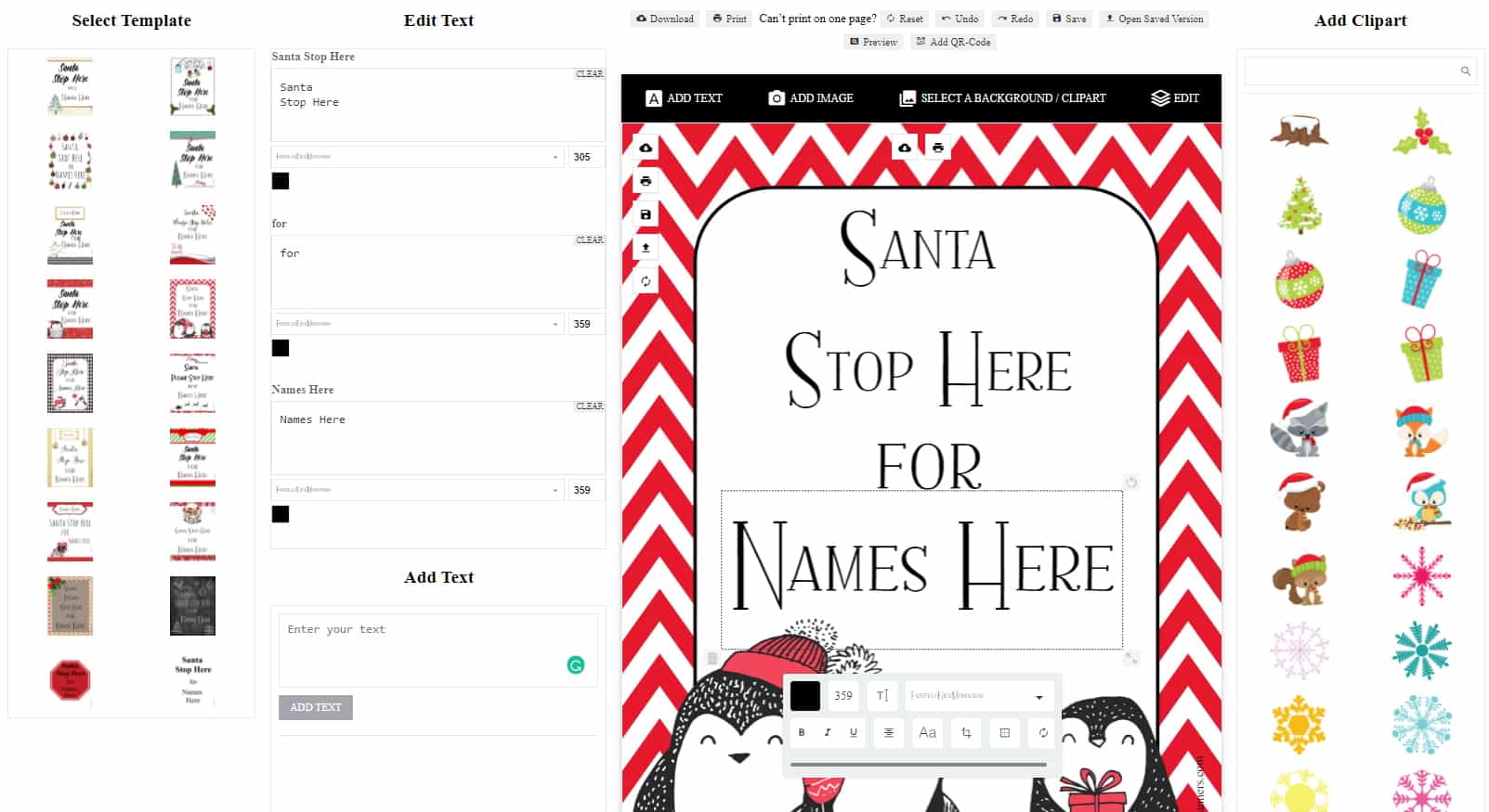 Free Editable and Printable Santa Stop Here Sign | 18 Designs