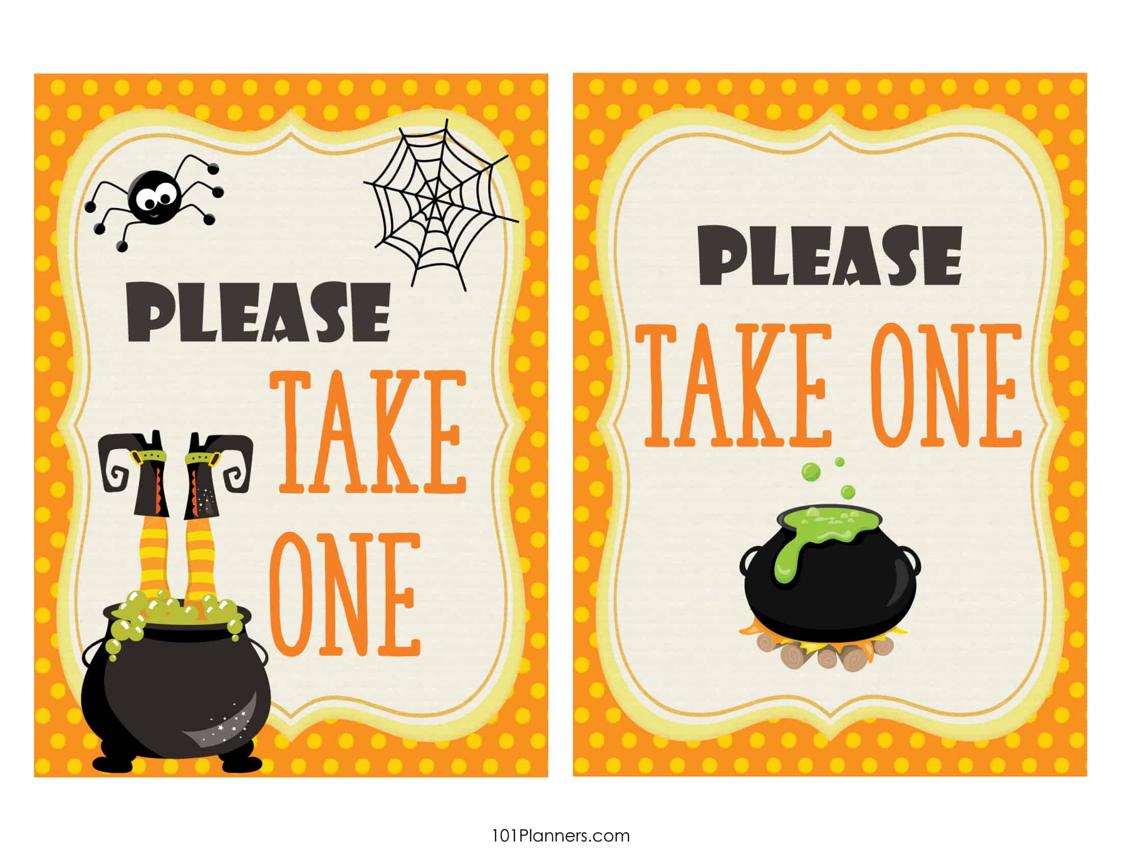 Free Printable "Please Take One" Halloween Sign | 6 Designs