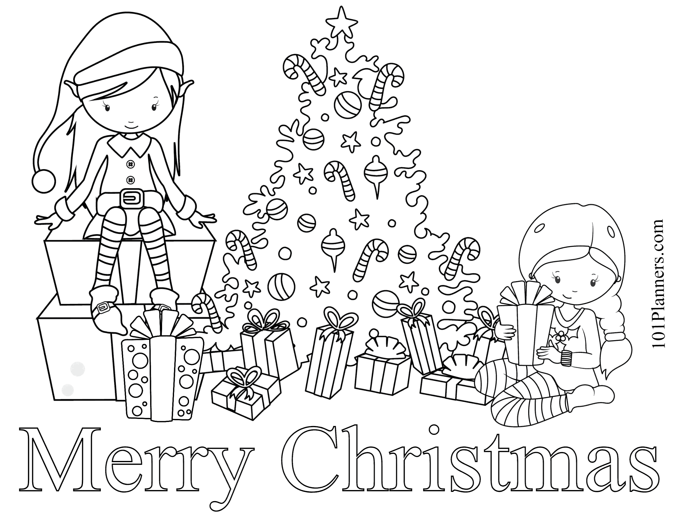 FREE Christmas Tree Coloring Page Templates | Customizable!