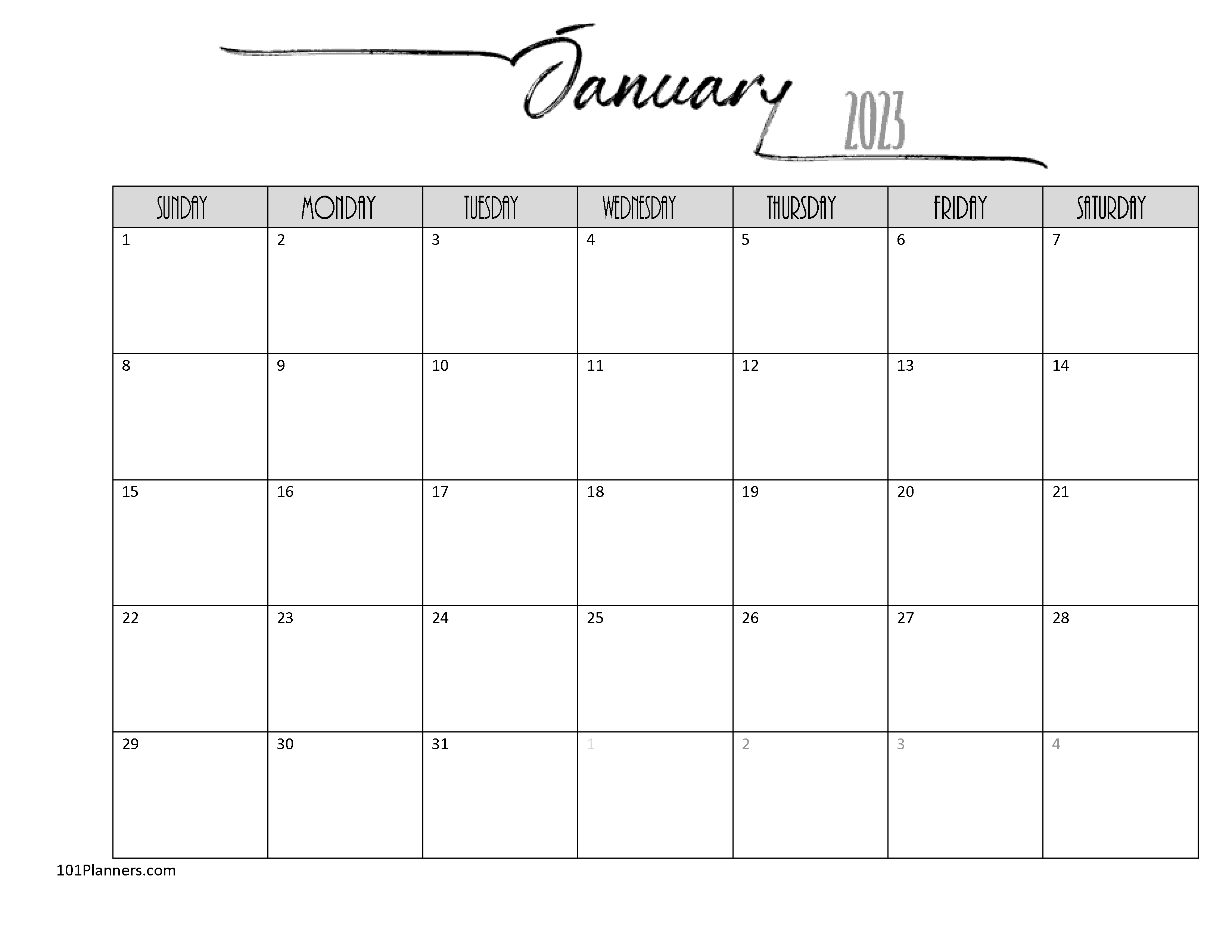 FREE 2023 Calendar Template Word | Instant Download
