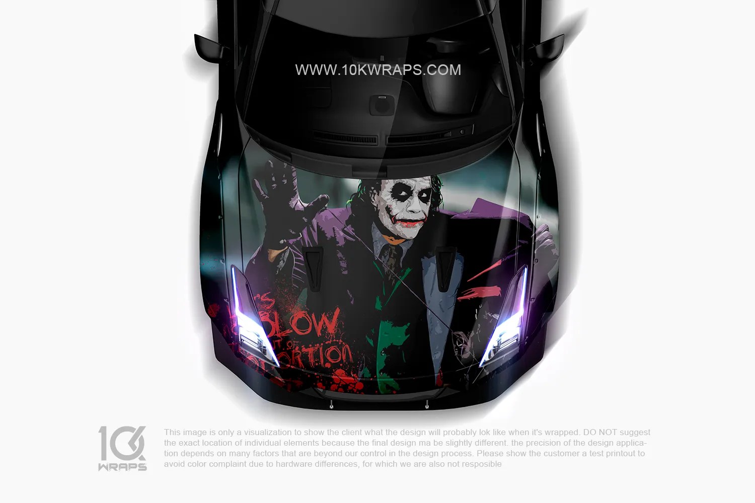 Joker Car Hood Wraps JK82 Made With Top 3M Vinyl10KWRAPS