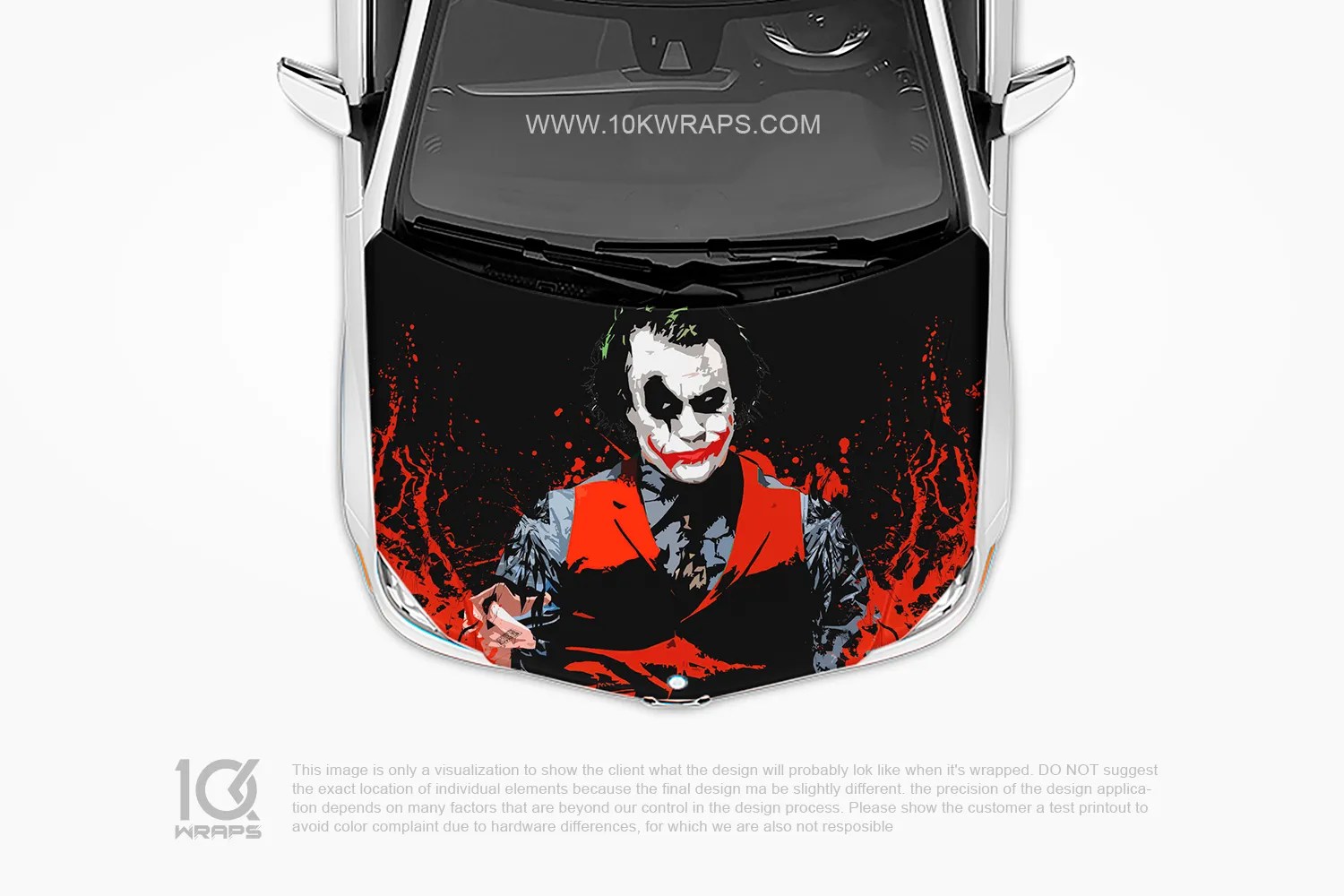 Joker Car Hood Wraps Made With Top 3M Vinyl10KWRAPS
