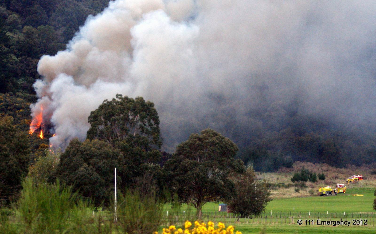 Alexander Rd Scrub Fire Upper Hutt 15 Apr 2012