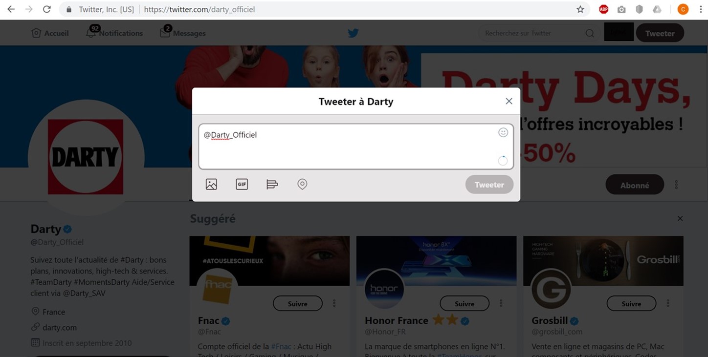 Service Client et SAV Darty, contacter par mail ou
