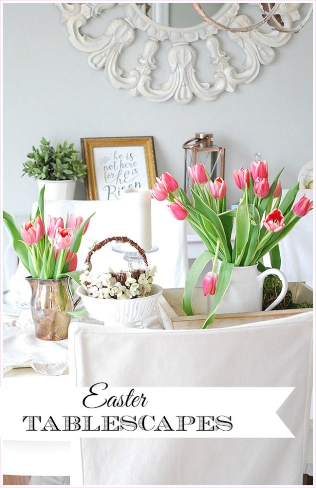 Easter Table Decor In Neutral And Navy And Pink 11 Magnolia Lane