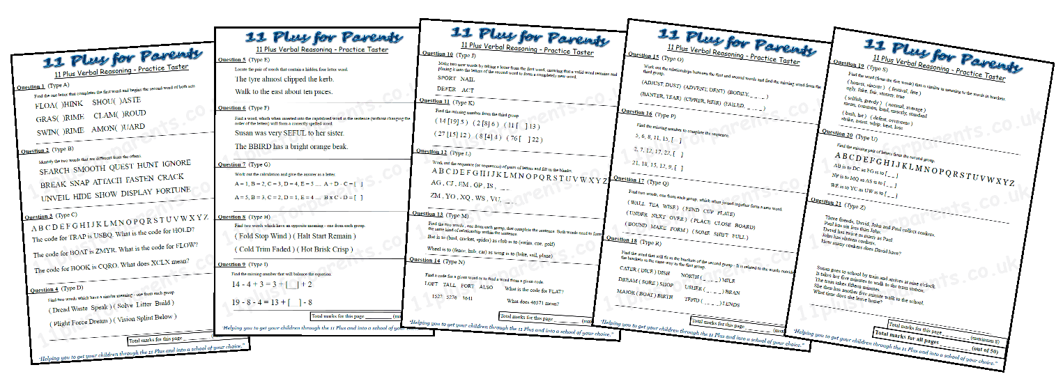 11 Plus Practice Papers Maths, Verbal Reasoning, Non