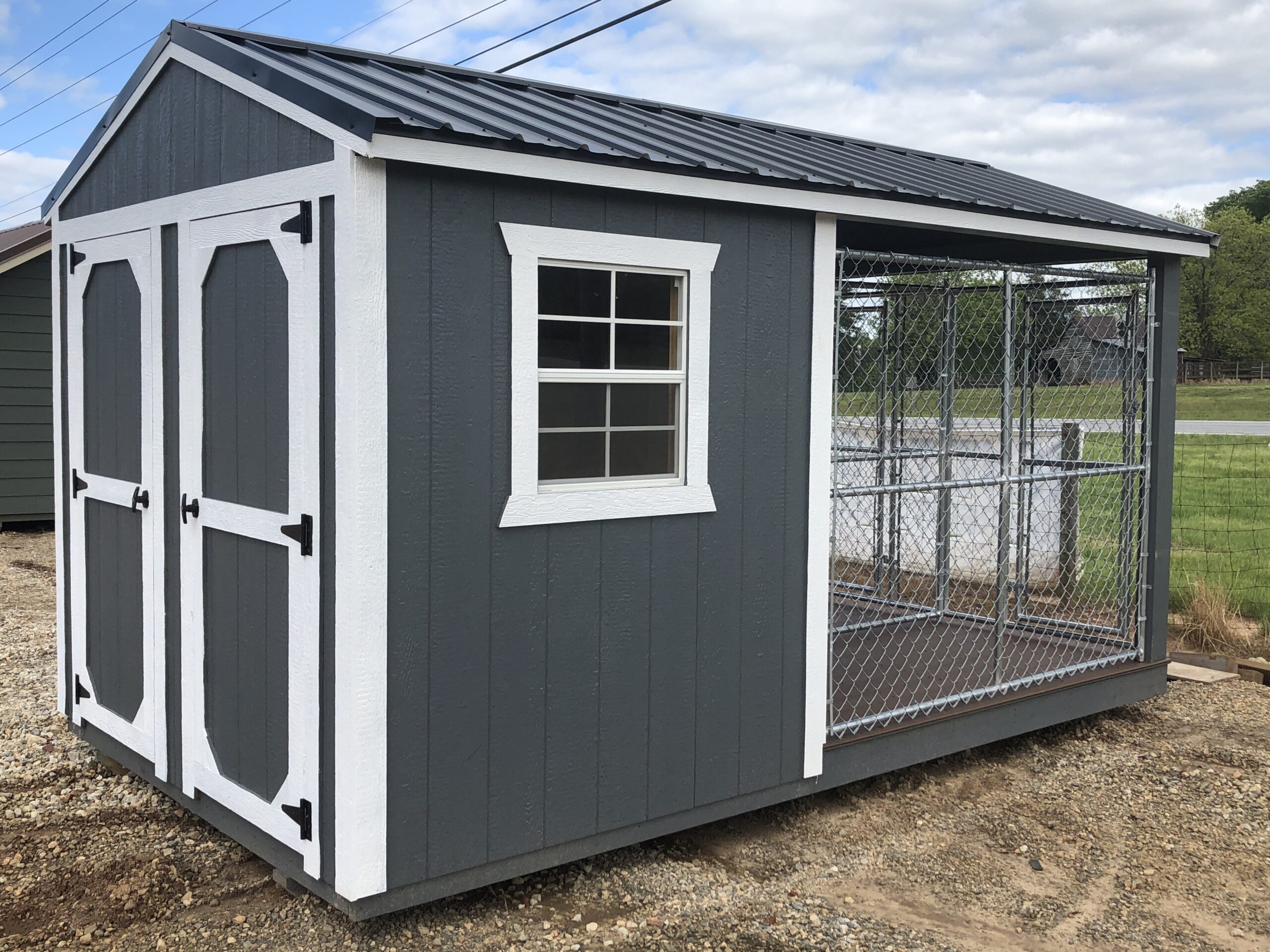 8×14 Double Run Dog Kennel 6014 Back Home Structures