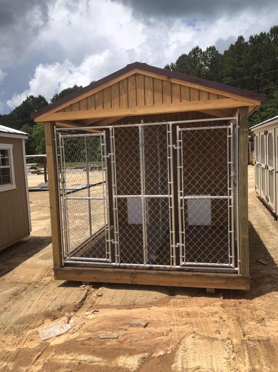 8×12 Double Run Dog Kennel (Built to Order) Back Home
