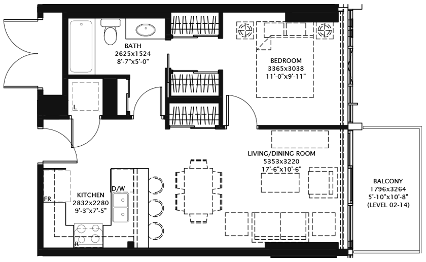 One Bedroom 1215 Rental Apartments in Calgary