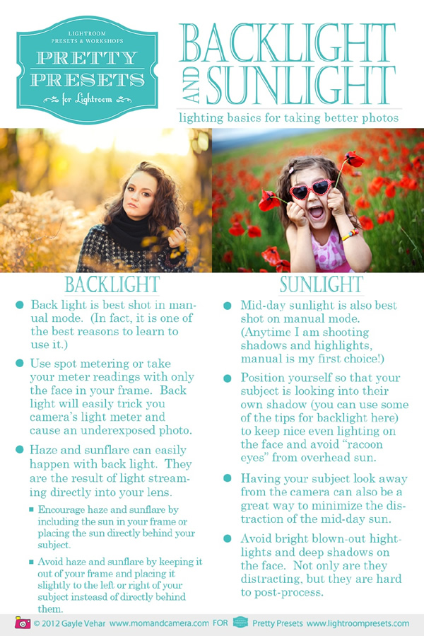 Photography Cheat Sheet Making the Most Out of Natural Light