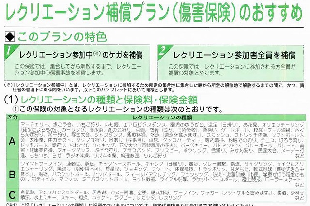 少人数の団体行事でレクリエーション保険へ加入した！ JA、損保ジャパンなど1日イベント保険を比較 関西の駅ガイド