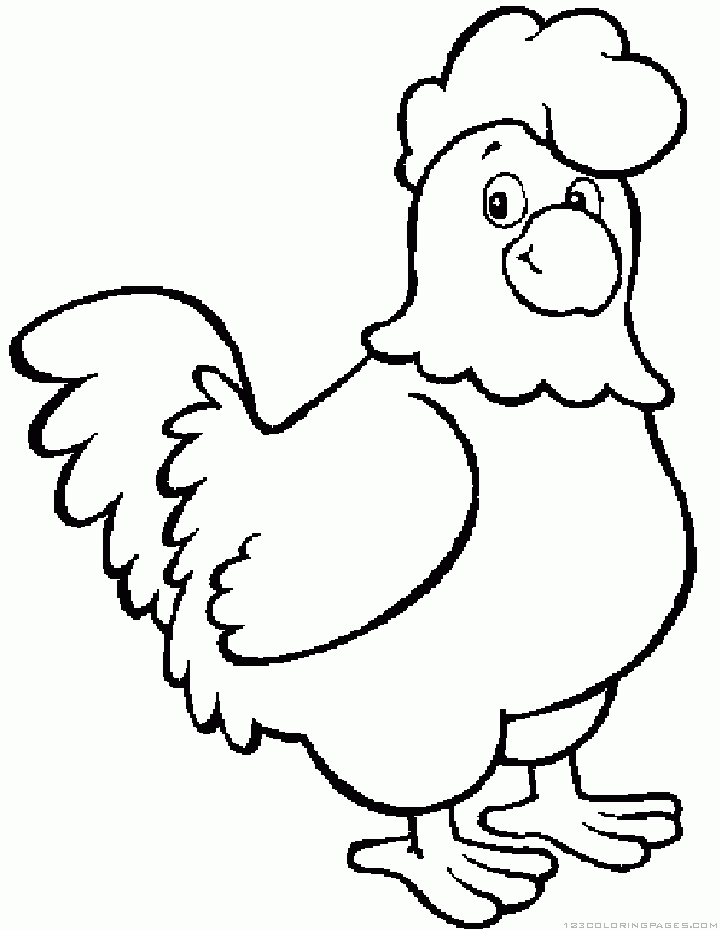 Cute Coloring Page Cartoon Hen