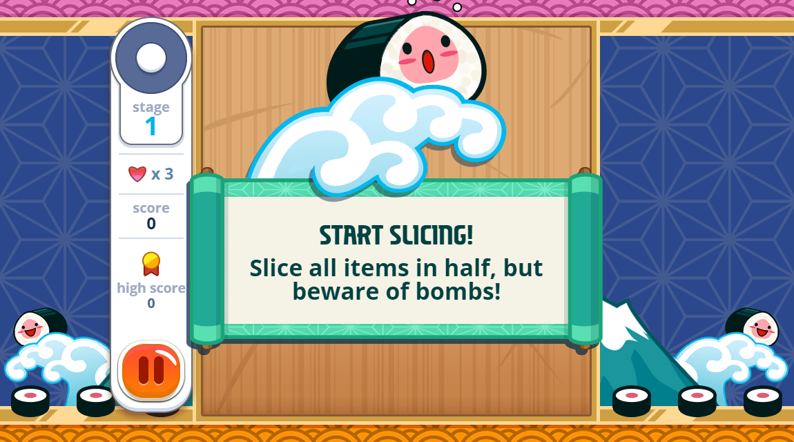 Play game Sushi Slicer Free online Arcade games