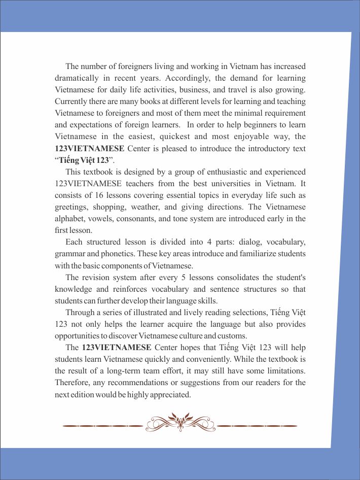 “Tieng Viet 123” Vietnamese book for beginners