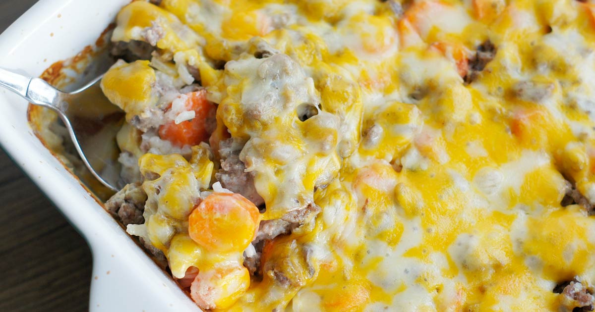 Hamburger Rice Cheese Casserole