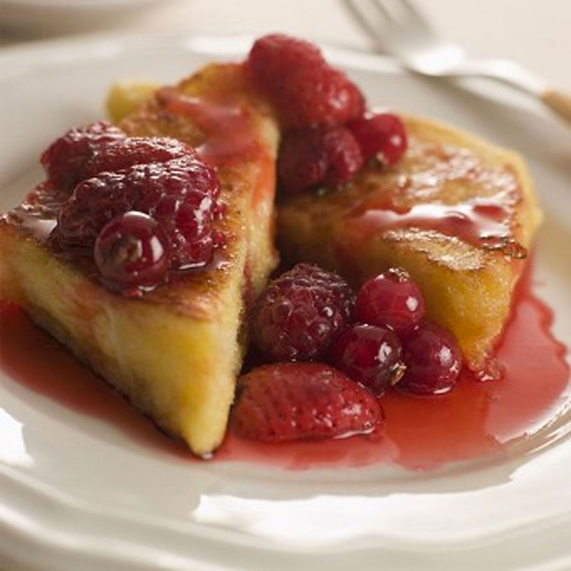 Baked French Toast with Raspberry Preserves and Toasted Almonds