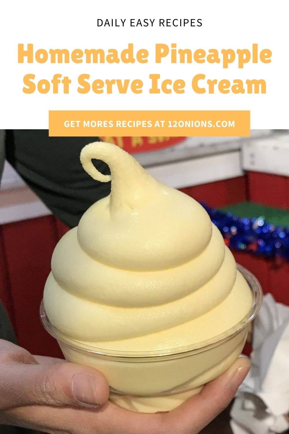 Homemade Pineapple Soft Serve Ice Cream