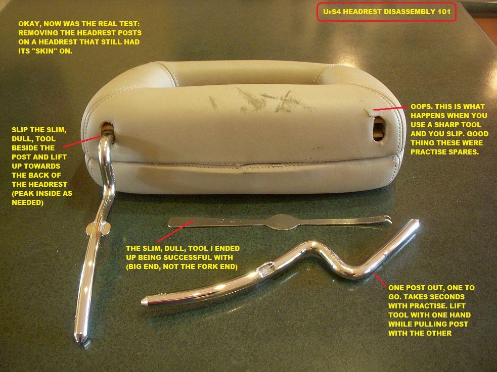 UrS4 Headrest Disassembly 101 with the goal of swapping headrest