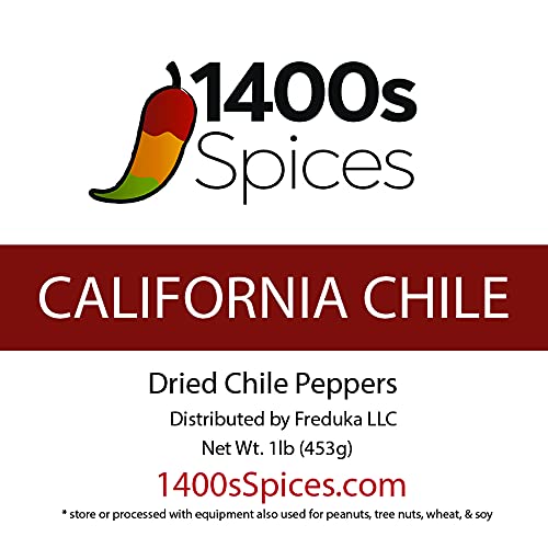 1lb California Dried Whole Chilies Peppers, Anaheim Chile Seco Pods for